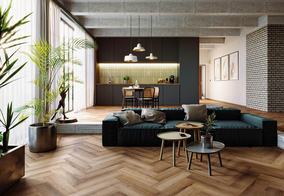 Amaron Herringbone 147 Дъб Джорджтаун