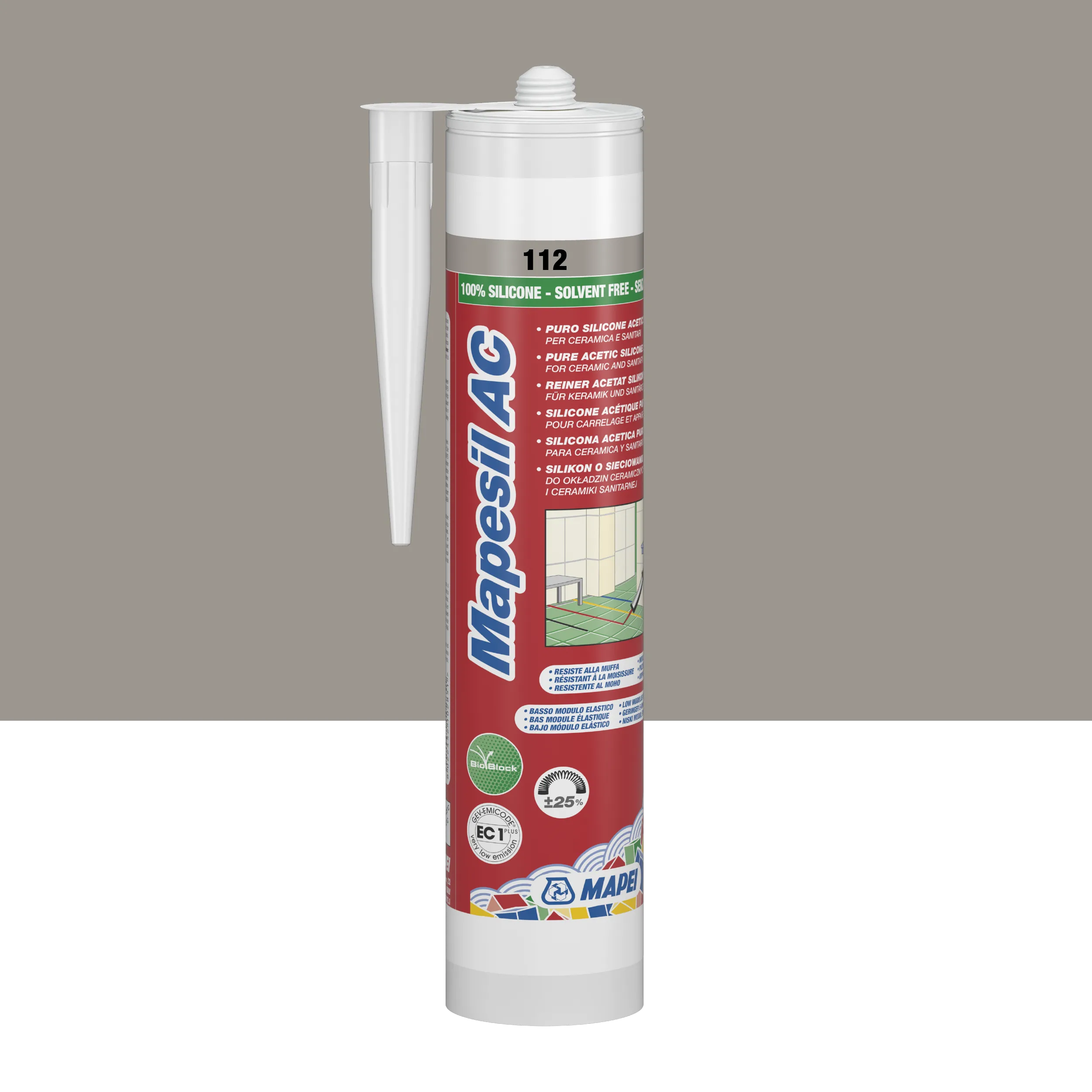 media (1) AC уплътнител Mapei Mapesil 112 Сив 310мл. - Image 1