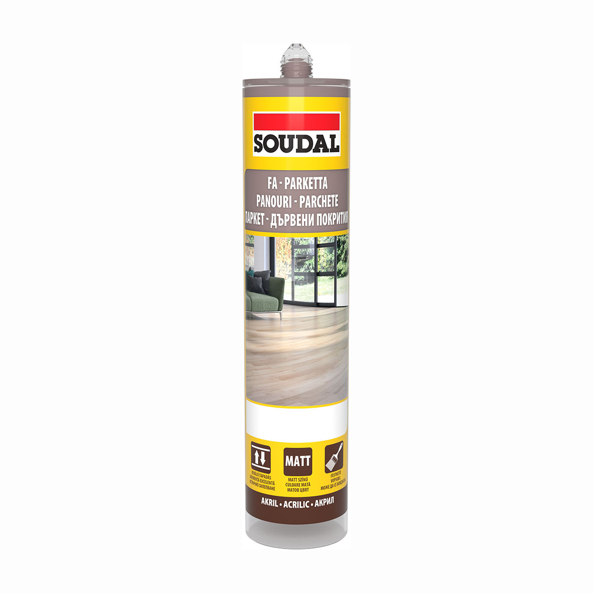 351239-LAB_Parquet_Sealant_HU-RO-BG_280ml_Wenge Паркетен уплътнител Soudal Венге 280мл - Image 1