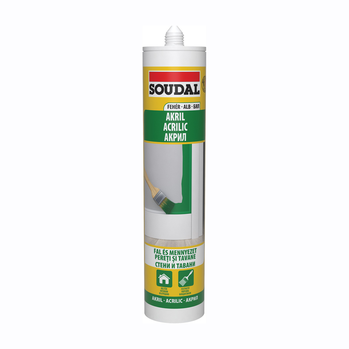 E0026131 (1) Акрилен уплътнител Soudal Бял 280мл - Image 1